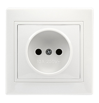 Розетка Венера 1-я б/з 10А белая  (SBE-01w-10-S1-N-c)