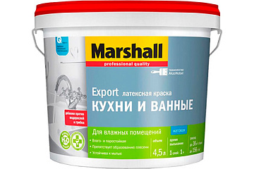 Краска Marshall Для Кухни и Ванной 4.5л база BW