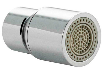 юАэратор наружный шаровый, смена угла подачи воды, мини-двухрежимный, пластик, хром (2526)