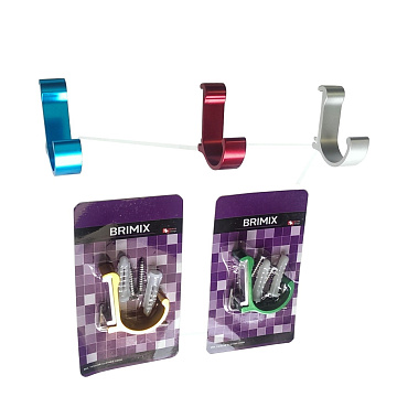 Комплект одинарных разноцветных крючков Г-ОБРАЗНЫЕ (584)