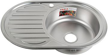 Мойка из нержавеющей стали врезная FABIA 77*50 (ПРАВАЯ) ДЕКОР толщина 0,8мм, глубина 180мм (62329DR)