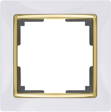 Рамка WERKEL на 1 пост (белый/золото) WL03-Frame-01-white-GD
