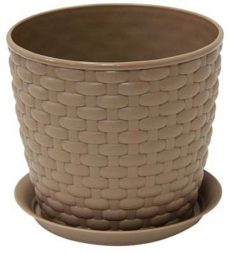Кашпо Ротанг 1л 135мм с под беж М3080