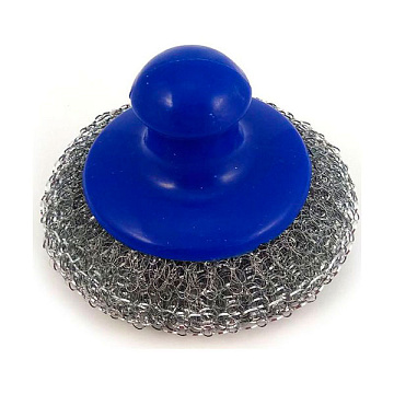 Мочалка метал Guten Tag с пластик ручк 018619