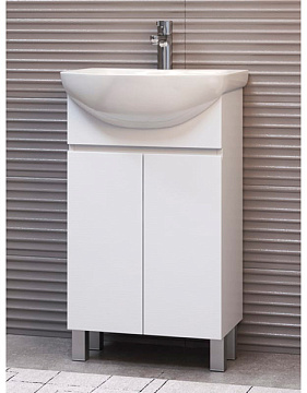 VIGO WING 500-2-0 Тумба напольная 2д белый с Умывальником БАЛТИКА-50 (tn.WIN.BAL.50.2D белый+)