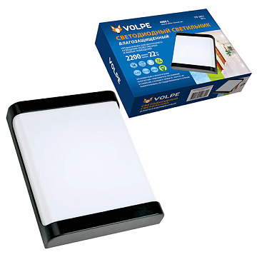 Свет-к с/д UNIEL ULW-Q280 22W/4000K/S02 IP65 BLACK 200*160*58 Прямоугольник