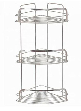 SWENSA Полка угловая 3-ярусная Modern Plus нерж.076-20