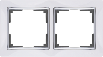 Рамка WERKEL на 2 поста (белый) WL03-Frame-02-white хром вставка