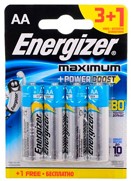 Элемент питания ENERGIZER Maximum AA 4шт 3+1