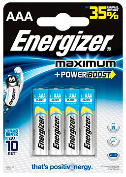 Элемент питания ENERGIZER Max Plus AAA LR03 4шт*12
