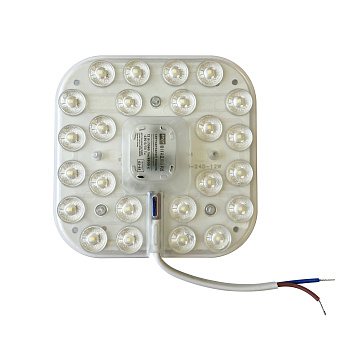 Модуль с/д Apeyron с драйвером, 12Вт, smd2835, 1080Лм, 6К, 105*105*22мм.02-55