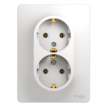 Розетка GLOSSA 2-м СП с/з бел. SchE GSL000124