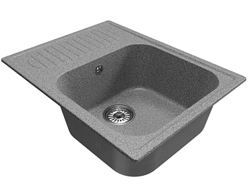 Мойка из искусственного мрамора MIXLINE ML-GM18 с крылом,  ТЕМНО СЕРЫЙ (309), 640*490*190мм