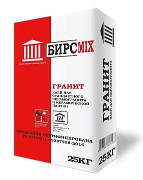 Клей плиточный ГРАНИТ 25кг БИРСMIX