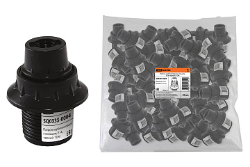 Патрон Е14 TDM карболитовый с кольцом черный SQ0335-0004