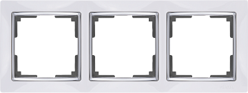 Рамка WERKEL на 3 поста (белый) WL03-Frame-03-white хром вставка