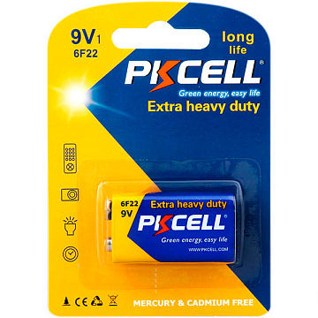 Эл. питания солевой PKCELL 9V 6F22, 1 шт/бл