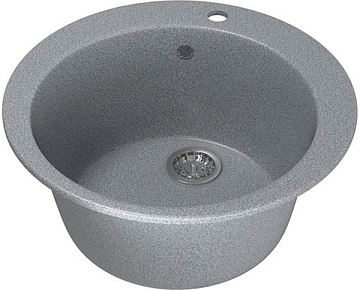 Мойка из искусственного мрамора MIXLINE ML-GM13 D495 мм, ТЕМНО-СЕРАЯ (309)