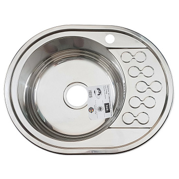 юМойка из нержавеющей стали врезная FABIA 57х45 левая, С УЗОРОМ, толщина 0,8 мм (574508L)