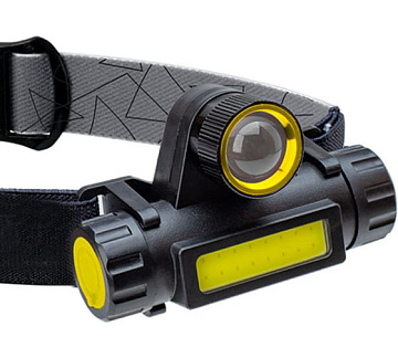 Фонарь КОСМОС KocH103WLith , с зумом КОСМОС 3Вт ХРЕ, 3Вт СОВ, литий 1200mAh