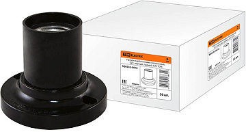 Патрон E27 TDM карболитовый с кольцом черный SQ0335-0016