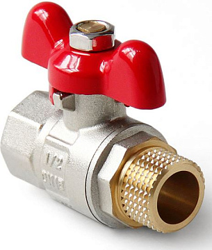 Кран шаровой полнопроходной 1" В-Н ручка-бабочка