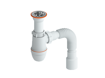 Сифон для раковины РМС СУ-01 Белый литой