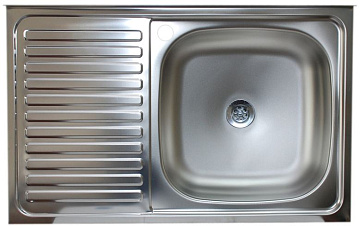 Мойка из нержавеющей стали VLADIX (800*500*0.4) (ПРАВАЯ) глубина-130