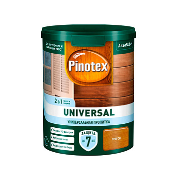 Пинотекс Универсал инд. тик (0,9л) 2в1 универсальная пропитка для древесины