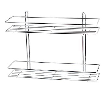 Полка прямая  2-х ярусная мелкая белая ВКП121