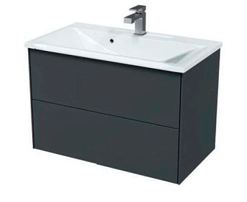 MIRSANT ULTRA 80 Тумба подвесная (СЕРЫЙ МАТОВЫЙ) с Умывальником PREMIER-80