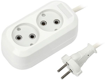 Удлинитель Smartbuy 2 гнезда 2 метра 10А/3,5кВт б/з ПВС 2х1,0 (SBE-10-2-02-N)