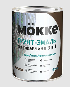 Грунт-эмаль 3-в-1 алкидно-уретановая MOKKE черный, 1,9 кг 