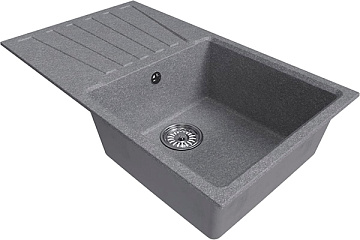 юМойка из искусственного мрамора MIXLINE ML-GM20 с крылом 830*480*190 ГРАФИТ (342)