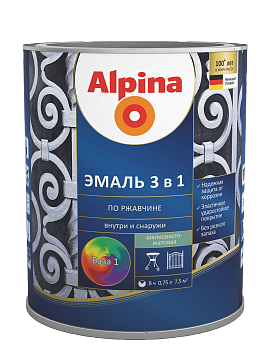 Alpina Эмаль Белорусская алкидная 3 в 1 RAL 9023 перламутровый темно-серый 0,75