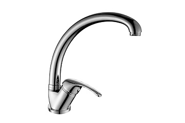 Смеситель ROSSINKA для кухни одноручный (35мм) с высоким поворотным изливом, хром (A35-25)