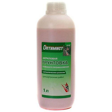 Грунтовка для внутренних работ глуб.проник. акрил 1л (св.з.эт. 15) G107 Оптимист