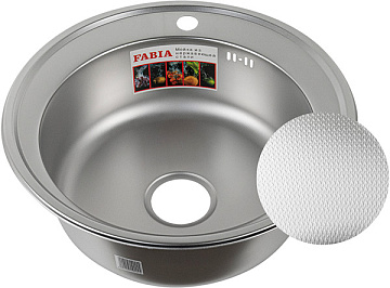 Мойка из нержавеющей стали врезная FABIA D510мм толщина 0,8мм, глубина 180мм (051)
