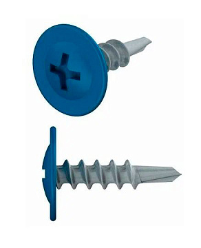 4.2х16 Саморез с прессшайбой острый RAL5005 синий (1000)