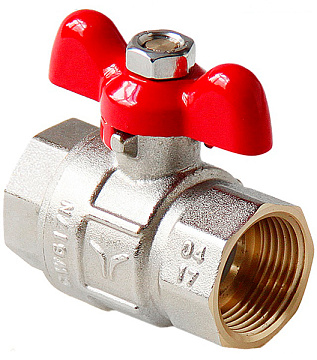 Кран шаровой полнопроходной 1" В-В ручка-бабочка