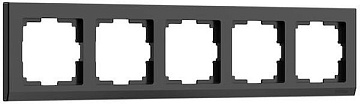 Рамка WERKEL на 5 постов (черный) WL04-Frame-05-black обычная