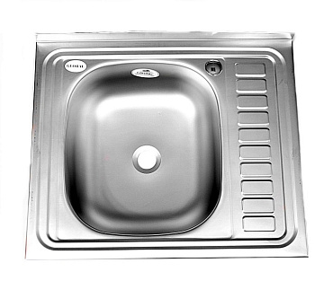 Мойка из нержавеющей стали накладная FABIA 60*50 (ЛЕВАЯ) толщина 0,4мм, глубина 15см. (м00007)