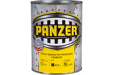 Грунт-эмаль Красно-коричневая  0,9 кг по ржавчине гладкая "PANZER"