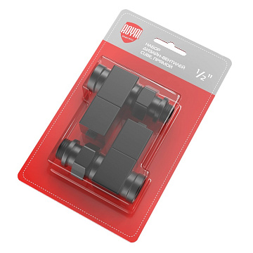 Набор дизайн-вентилей Royal Thermo CUBE, угловой (черный) 1/2"