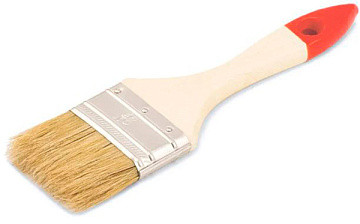 Кисть угловая флейцевая 60мм, толщина 1, светлая щетина МИКС, дерев. ручка 47265