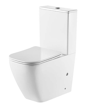 Унитаз (компакт) AZARIO "LEVANTO" БЕЗОБОДКОВЫЙ слив 3/6л. ДЮРОПЛ МИКРОЛИФТ (AZ-1228A)