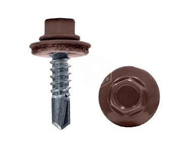 Саморез кров. 8019 4,8х70 серо-коричневый (уп100)