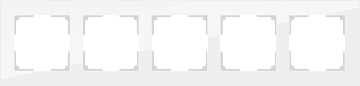 Рамка на 5 поста (белый,стекло) WL01-Frame-05 