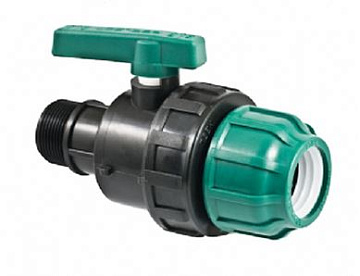 Кран шаровый ПНД муфта-нар.резьба 1*40 POELSAN