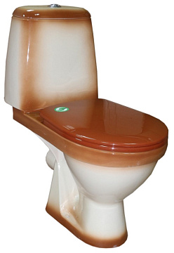 Унитаз (компакт) ROSA "ПРЕМЬЕР" крышка сиденье (КОРИЧНЕВЫЙ декор)